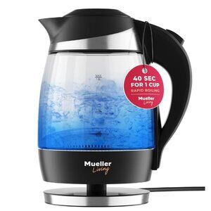 Mueller Living Electric Kettle, 1.8L, BPA Free, 1500W, Borosilicate Glass, New